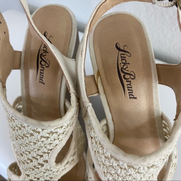 Lucky Brand Remyy Natural Woven Wood Wedges 7.5 - Picture 8 of 8